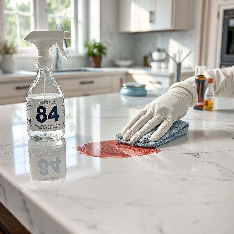 84可以清理大理石台面污渍，大理石84消毒液-Kangyi artificial marble