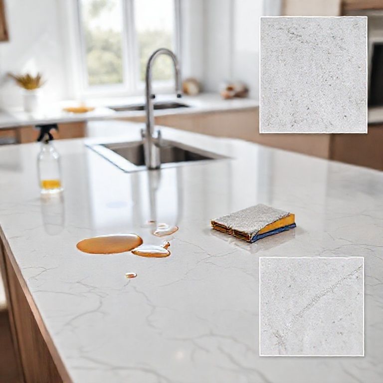 人造石英石台面污渍怎么清洗，84消毒液把石英石渗色掉了-Kangyi artificial marble